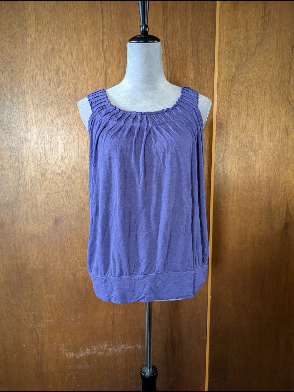 Axcess Lavender Sleeveless Gathered Neck Tank